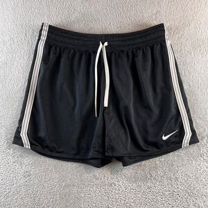 Nike Dri-FIT Mens Mesh Basketball Shorts Black White Stripe 404911-010 Small